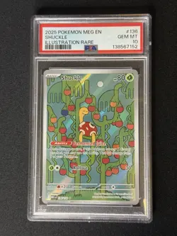 PSA 10 Gem Mint Shuckle Illustration Rare #136 Pokemon Mega Evolution 2025 - Image 1