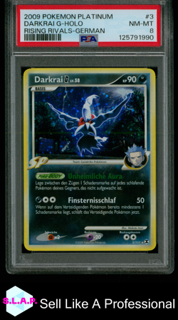 DARKRAI G-HOLO POKEMON PLATINUM RISING RIVALS-GERMAN 2009 3 PSA 8 - Image 1