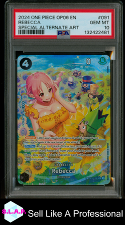 REBECCA SPECI4L ALT ART ONE PIECE OP06-WINGS OF THE CAPTAIN 2024 091 PSA 10 - Image 1