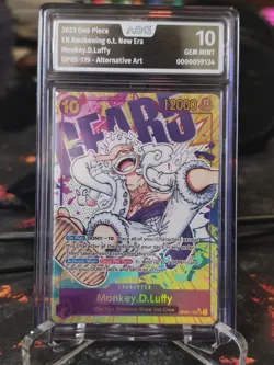 Gear 5 Monkey D Luffy AOG / PSA 10 One Piece 2023 OP05-119 English Alt Art SEC - Image 1