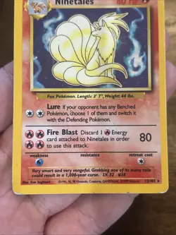 Pokemon Ninetales Holo Unlimited Rare TCG Card Base Set 12/102 Vintage Foil - Image 3