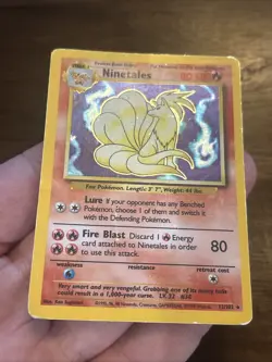 Pokemon Ninetales Holo Unlimited Rare TCG Card Base Set 12/102 Vintage Foil - Image 4
