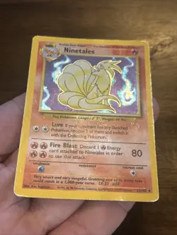 Pokemon Ninetales Holo Unlimited Rare TCG Card Base Set 12/102 Vintage Foil - Image 5