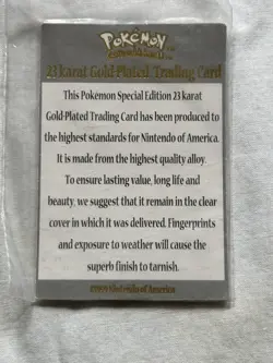 Pokemon Jigglypuff 23K Gold Plated Trading Card 1999 Burger King Limited Edition - Image 4