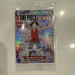 Bandai Namco One Piece CCG Monkey.D.Luffy US Voyage Promo Holo Card P-055 - Image 1