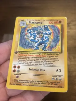 1999 Pokemon TCG Machamp Holo Unlimited Rare 1st Edition Card 8/102 Base Set - Image 3