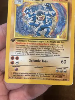 1999 Pokemon TCG Machamp Holo Unlimited Rare 1st Edition Card 8/102 Base Set - Image 5
