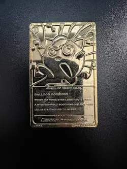 Pokemon 23K Gold Plated Trading Card | #39 Jigglypuff | Burger King Edition - Image 2