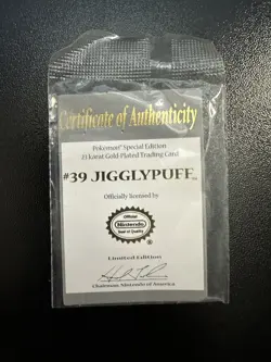 Pokemon 23K Gold Plated Trading Card | #39 Jigglypuff | Burger King Edition - Image 3