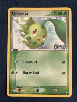 Pokemon Card - Chikorita Unseen Forces 51/115 Reverse Holo Stamped - Image 2