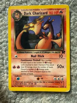 Pokemon Card Dark Charizard 21/82 Team Rocket-Unlimited Edition NON HOLO HP - Image 1