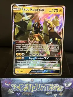 Pokemon Card Tapu Koko GX Promo SM33 Half Art Holo Played - Image 1