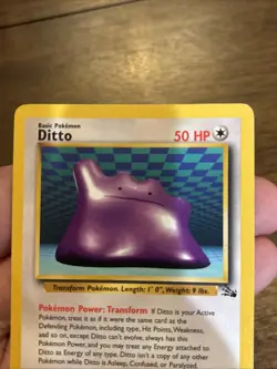 Pokemon Vintage Ditto Card Non Holo Rare 18/62 Fossil 1999 WOTC - Image 2