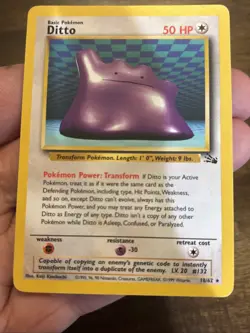 Pokemon Vintage Ditto Card Non Holo Rare 18/62 Fossil 1999 WOTC - Image 3