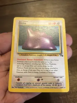 Pokemon Vintage Ditto Card Non Holo Rare 18/62 Fossil 1999 WOTC - Image 4