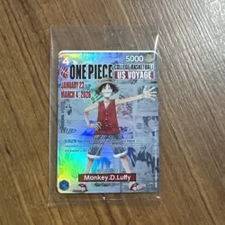 One Piece Monkey D. Luffy US Voyage College Basketball Promo Card Gonzaga SEALED - Image 1