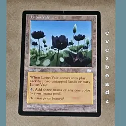 EvezBeadz Lotus Vale MTG Land Card 1996 Weatherlight John Avon Rare Magic - Image 1