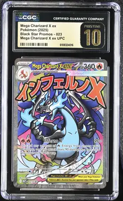 Mega Charizard X ex 2025 Pokemon Black Star Promos CGC 10 #023 - Image 1