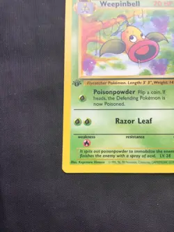 Pokemon Cards: Jungle 1st Edition Uncommon: Weepinbell 48/64 - Image 5