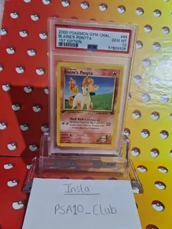 PSA 10 - Pokemon Card - Gym Challenge 64/132 - BLAINE'S PONYTA *1st Ed* GEM MINT - Image 1