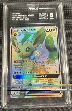 Pokemon Leafeon GX #SV46 2019 Sun & Moon Hidden Fates Full Art TAG 8 NM MT - Image 1