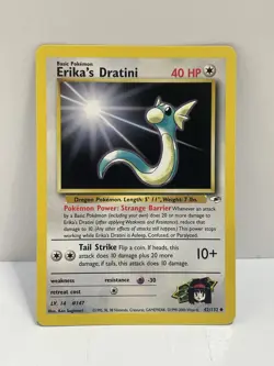 Pokemon WOTC TCG Vintage Erika's Dratini 042/132 Gym Heroes Regular LP - Image 1
