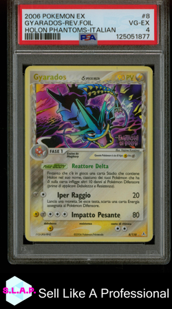 GYARADOS POKEMON 8 2006 HOLON PHANTOMS REVERSE FOIL ITALIAN PSA 4 - Image 1