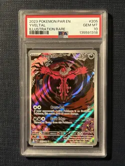 Yveltal 205/182 SV04: Paradox Rift Holo Illustration Rare Pokemon PSA 10 - Image 1