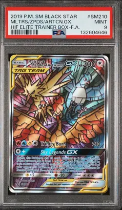 PSA 9 Mint 2019 Pokemon Hidden Fates MOLTRES ZAPDOS ARTICUNO GX SM210 - Image 1