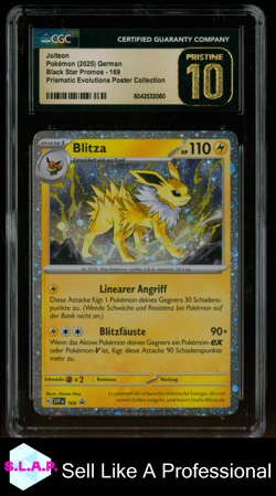 JOLTEON BLCK STR PRM SC&VI SVP DE PRISMATIC EVO COSMOS HOLO 169 POKEMON CGC 10 - Image 1