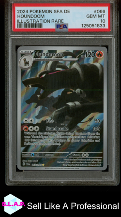HOUNDOOM POKEMON 66 2024 SHROUDED FABLED IR GERMAN PSA 10 - Image 1