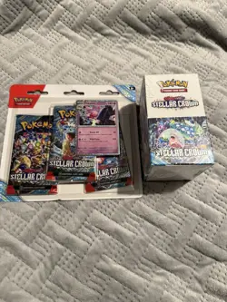 Pokemon TCG Stellar Crown Half Booster Box & triple blister bundle - damage seal - Image 1