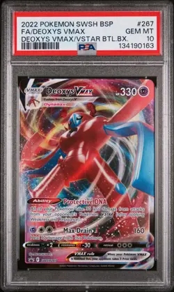 2019 Pokemon Sword and Shield Black Star Promo Deoxys Vmax #SWSH267 PSA 10 - Image 1