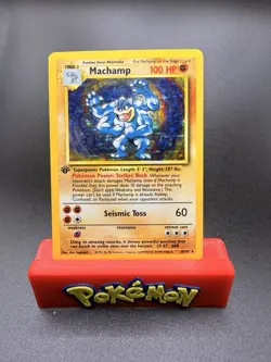 Pokemon TCG Machamp Holo Rare 1st Edition Base Set 8/102 WOTC MP - Image 1