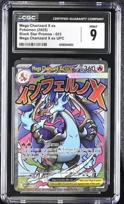 Mega Charizard X ex 2025 Pokemon Black Star Promos CGC 9 #023 - Image 1