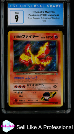 ROCKET'S MOLTRES GYM BOOSTER 1: LEADERS' STADIUM HOLO POKEMON CGC 9 - Image 1