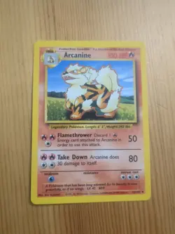 Growlithe 28/102 Arcanine 23/102 base set shadowed Pokemon Vintage WOTC - Image 4