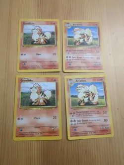 Growlithe 28/102 Arcanine 23/102 base set shadowed Pokemon Vintage WOTC - Image 5