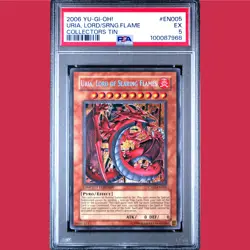 2006 YU-GI-OH! COLLECTORS TIN #EN005 URIA, LORD OF SEARING FLAMES PSA 5 - Image 1