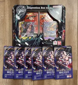 One Piece Illustration Box Vol. 6 ~ New Sealed! + 6 OP14 Sleeved Booster packs - Image 1