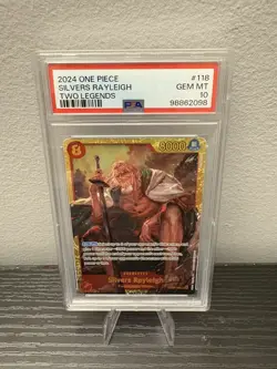 2024 One Piece OP08-118 Silvers Rayleigh Two Legends PSA 10 Gem Mint - Image 1