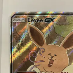 Pokemon TCG Eevee GX Full Art Promo Holo SM233 SM 2019 Basic Q-rais Card - Image 3