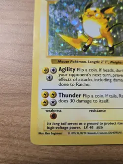 Pokemon TCG Raichu Base Set Holo Shadowless Card 14/102 - Image 5
