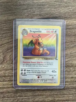 Pokemon TCG Dragonite 19/62 Fossil Non-Holo Rare Card WOTC MP - Image 1