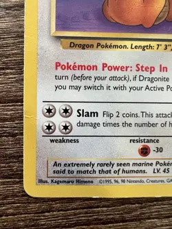 Pokemon TCG Dragonite 19/62 Fossil Non-Holo Rare Card WOTC MP - Image 3