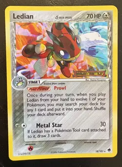 Ledian 18/101 EX Dragon Frontiers Stamped Reverse Holo Pokemon Card NM - Image 1