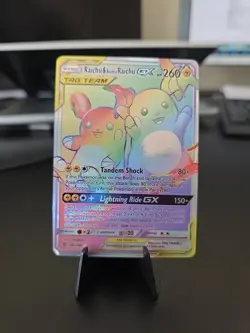 Pokemon Raichu & Alolan Raichu GX 241/236 Custom Holo Display Card - Image 1