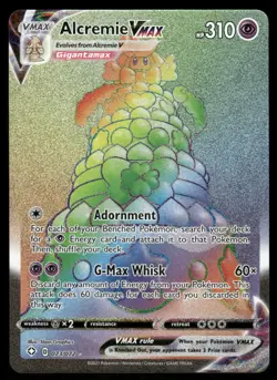 Pokemon Cards Alcremie VMAX 073/072 Shining Fates Rare Rainbow NM - Image 1