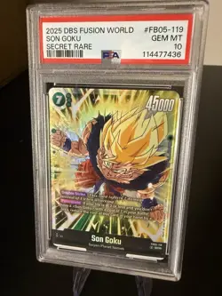 PSA 10 SON GOKU FB05-119 DBS CARD GAME FUSION WORLD NEW ADVENTURE | SR - Image 1