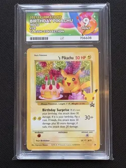ACE 9 Birthday Pikachu Celebrations 25th Anniversary Pokemon Card #24 - Image 1